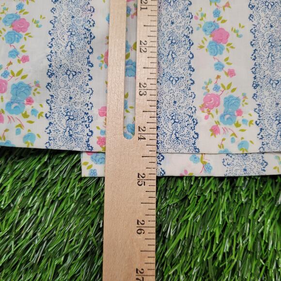 Vintage 70s Dagger Collar Floral Blouse Womens Medium Cottagecore Disco - Picture 8 of 10